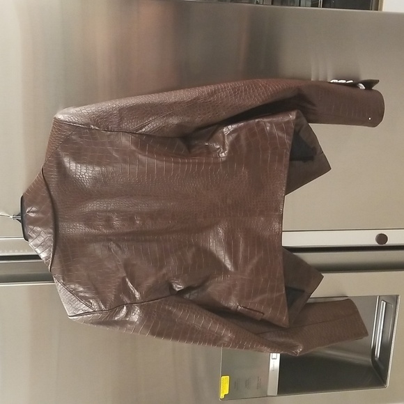 💕VERONICA BEARD💕 Cooke Vegan-Leather Dickey Jacket ~ Chicory Brown 2 NWT - Picture 13 of 16